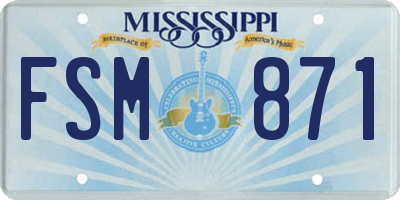 MS license plate FSM871