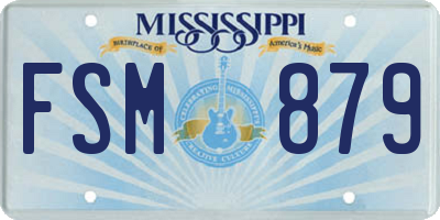 MS license plate FSM879