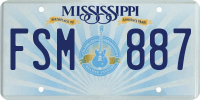 MS license plate FSM887