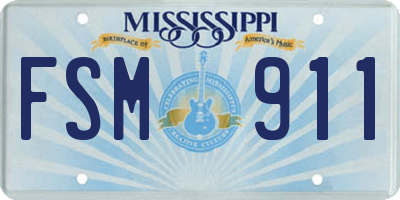 MS license plate FSM911