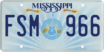 MS license plate FSM966
