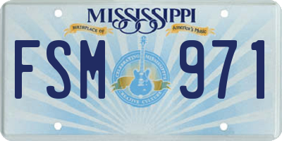 MS license plate FSM971