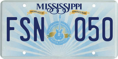 MS license plate FSN050