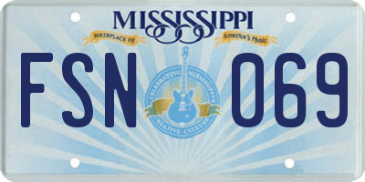 MS license plate FSN069