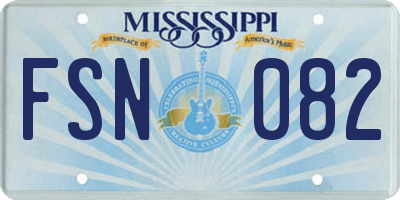 MS license plate FSN082