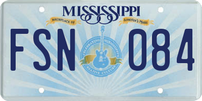 MS license plate FSN084