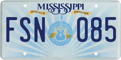 MS license plate FSN085