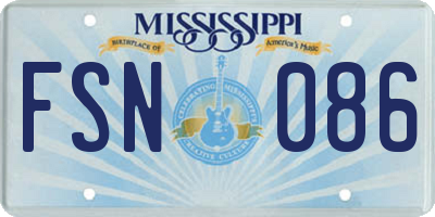 MS license plate FSN086
