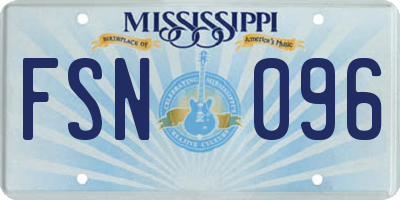 MS license plate FSN096