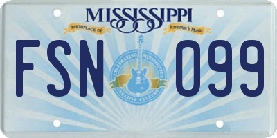 MS license plate FSN099