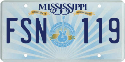 MS license plate FSN119