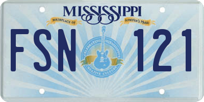 MS license plate FSN121