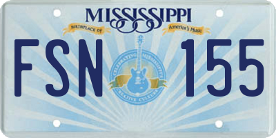 MS license plate FSN155