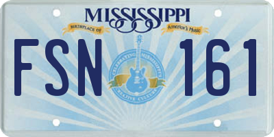 MS license plate FSN161