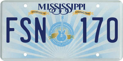 MS license plate FSN170