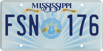 MS license plate FSN176