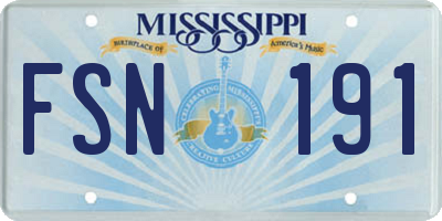 MS license plate FSN191