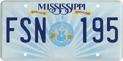 MS license plate FSN195