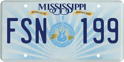 MS license plate FSN199