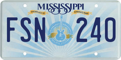 MS license plate FSN240