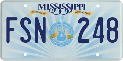 MS license plate FSN248