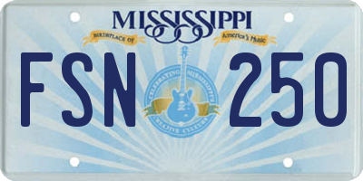 MS license plate FSN250