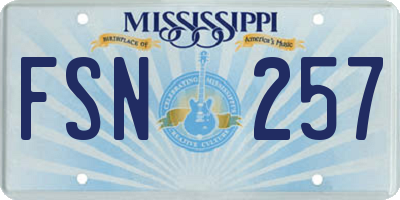 MS license plate FSN257