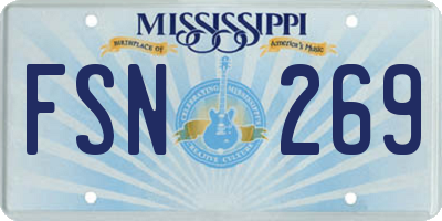 MS license plate FSN269