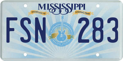 MS license plate FSN283