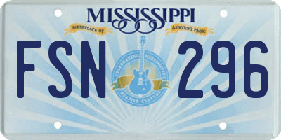 MS license plate FSN296