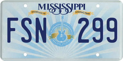 MS license plate FSN299
