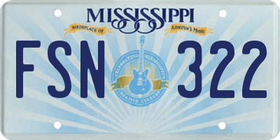 MS license plate FSN322