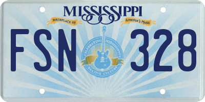 MS license plate FSN328