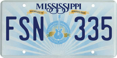 MS license plate FSN335