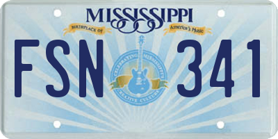 MS license plate FSN341