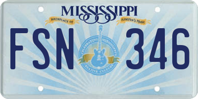 MS license plate FSN346