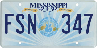 MS license plate FSN347