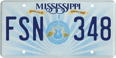 MS license plate FSN348