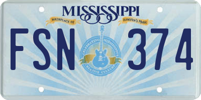 MS license plate FSN374