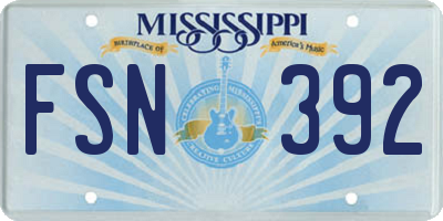 MS license plate FSN392