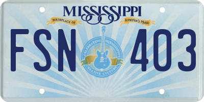 MS license plate FSN403