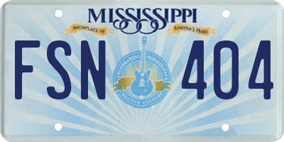 MS license plate FSN404