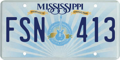 MS license plate FSN413