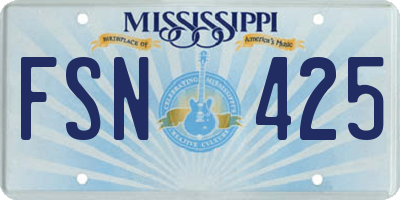 MS license plate FSN425
