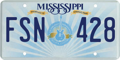 MS license plate FSN428