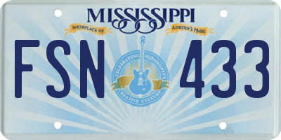 MS license plate FSN433