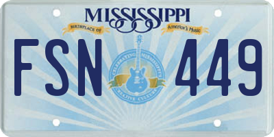 MS license plate FSN449