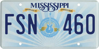 MS license plate FSN460
