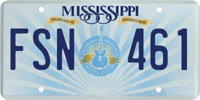 MS license plate FSN461