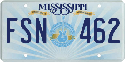 MS license plate FSN462